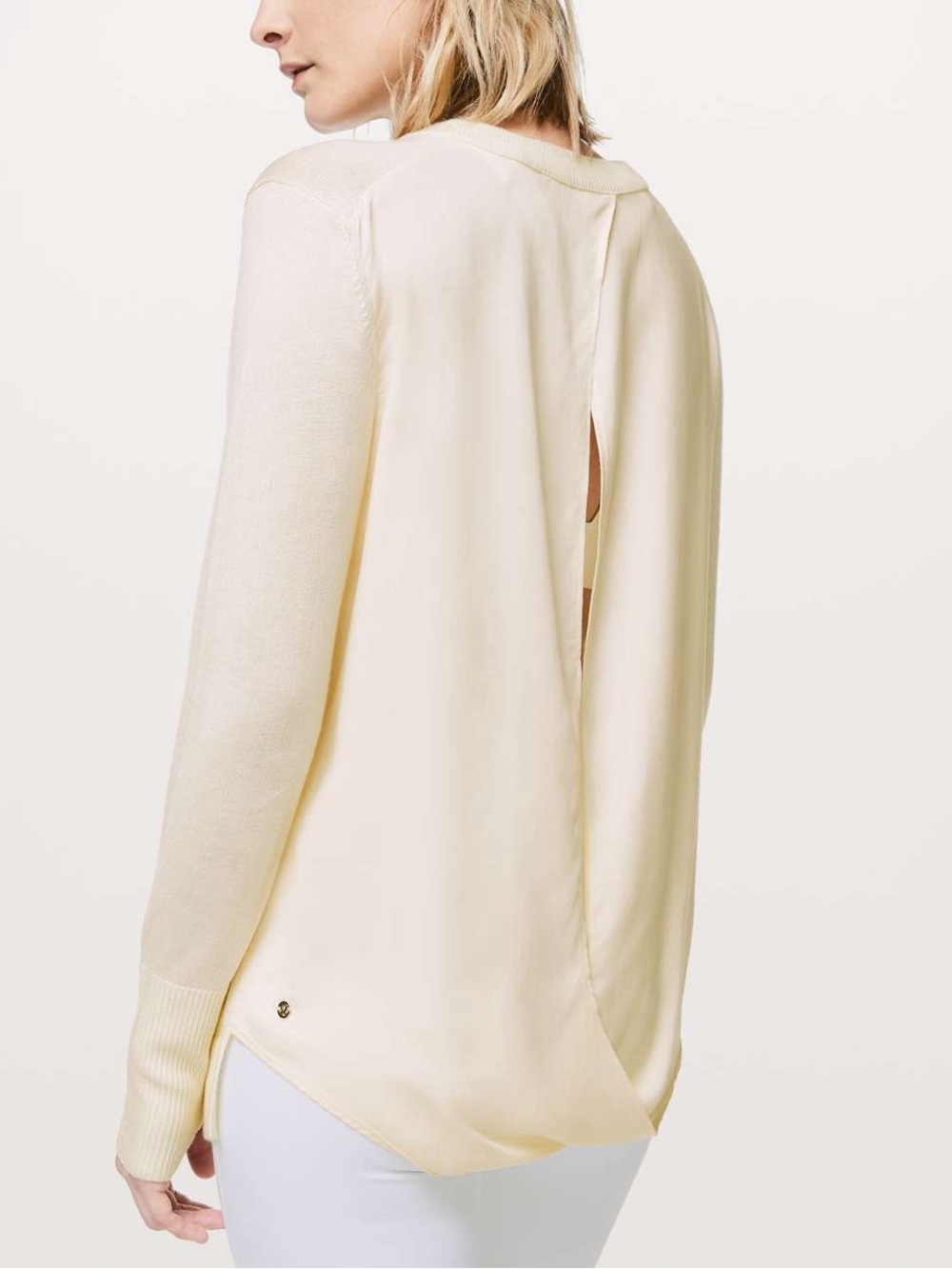Lululemon Still At Ease Pullover Cashmere Blend Yoga Popover Sweater Cream